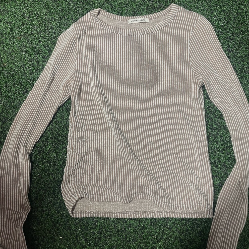 small girls shirt long sleeve brown and white shirt for teens